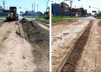 La Municipalidad coloca granza en la Avenida 42 para recuperar su transitabilidad