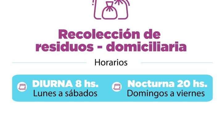 La recolección domiciliaria de residuos vuelve al horario habitual de invierno