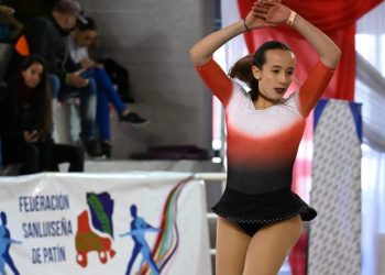 Sophie Lacoste, en Mendoza compitiendo en el nacional de patinaje artístico