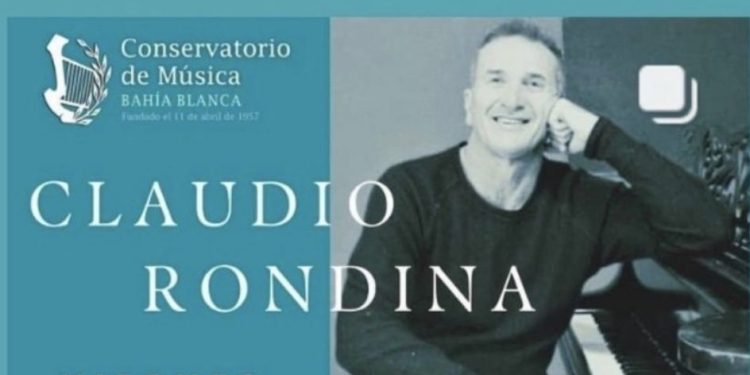El exitoso y reconocido pianista necochense Claudio Rondina se presenta en Bahía Blanca