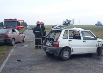 Choque con cinco heridos en la Ruta 86, KM de Nicanor Olivera