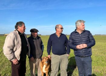 Mauro Velázquez, con el campo en su agenda de campaña, visitó productores en Santamarina