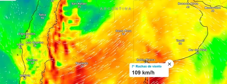 Alerta naranja del Servicio Meteorológico Nacional: ráfagas y lluvias fuertes con el alejamiento del ciclón de Argentina