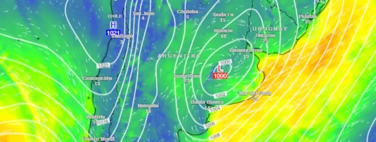 La ciclogénesis empieza a madurar sobre Argentina y llega el segundo pico intenso de lluvias y vientos