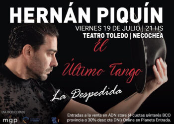 Hernán Piquín desembarca en el Teatro Toledo con “El último tango”