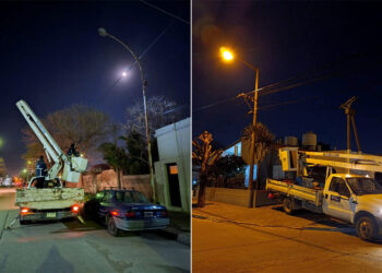 La cuadrilla municipal de Servicios Públicos resolvió varios reclamos del alumbrado