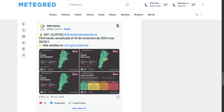 Ratifican el alerta por lluvias para la madrugada de este domingo
