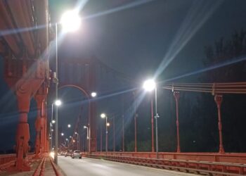 Las nuevas luces que iluminan el Puente Colgante