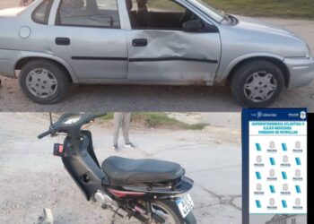 Choque entre un auto y una moto: un joven resultó herido