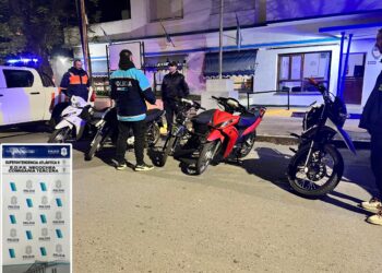 Importante operativo vehicular en Necochea: secuestran seis motos con pedido de captura y aprehenden a tres personas