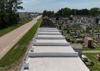 Concluyó la primera etapa de restauración en un sector de nichos del Cementerio Municipal
