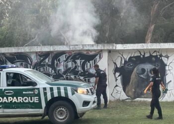 Vandalismo en el Anfiteatro “Pedro Arozarena”: incendio fue controlado rápidamente