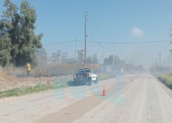 Incendio de pastizales en 91 y 48: trabajaron bomberos y Defensa Civil