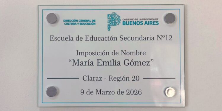 Inicio de clases en Claraz: la Secundaria Nº12 ahora lleva el nombre “María Emilia Gómez”