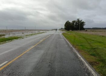 Corte total en la Ruta 228 por acumulación de agua