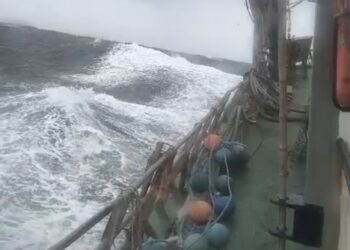 Entre olas y fuertes vientos: un barco con marineros de Necochea y Quequén navegó en medio del temporal