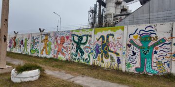 “Pintando la Paz”: inauguraron en Quequén un mural colectivo contra la violencia y el uso de armas