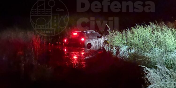 Un auto despistó en la Ruta 228 por un derrame de cereal que se extendió a lo largo de un kilómetro